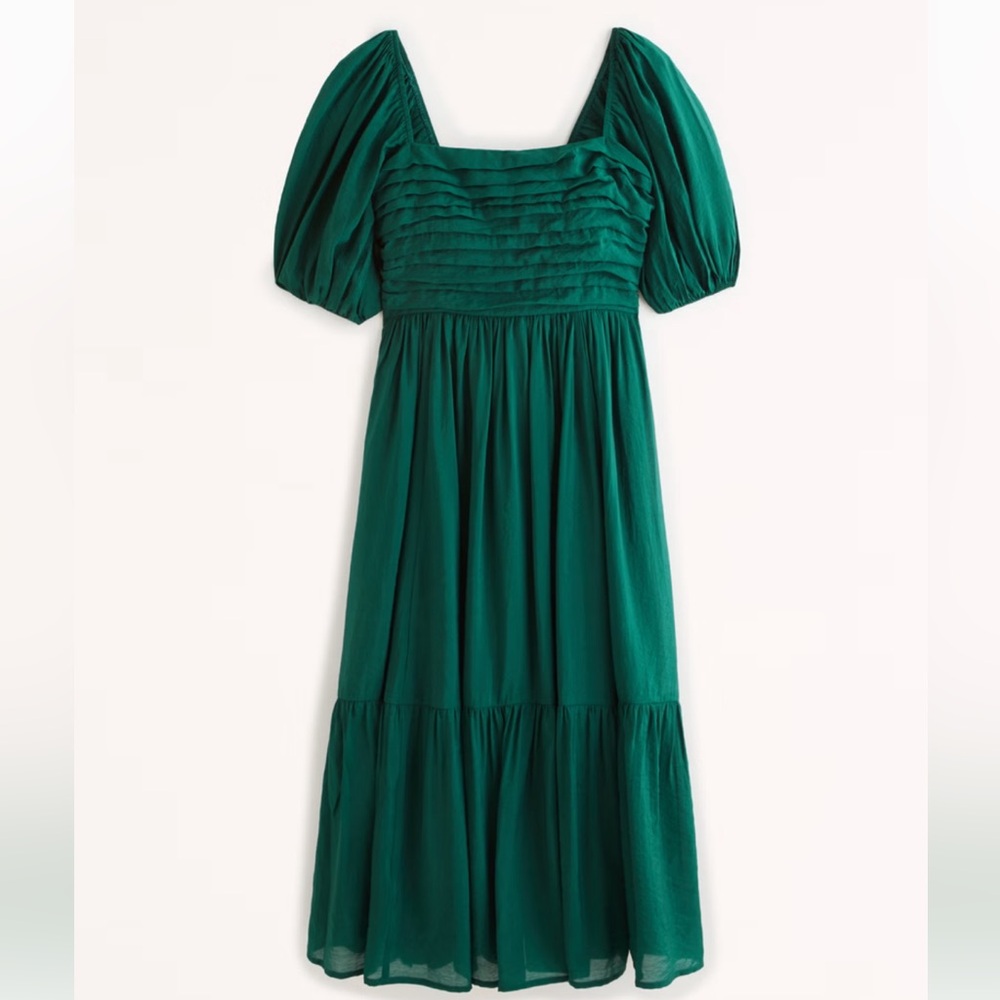 Abercrombie Emerson Floaty Puff Sleeve Midi Dress